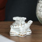 Сувенир керамика нэцкэ "Черепаха с жезлом Жуи" 5,5х7х6 см - Фото 2