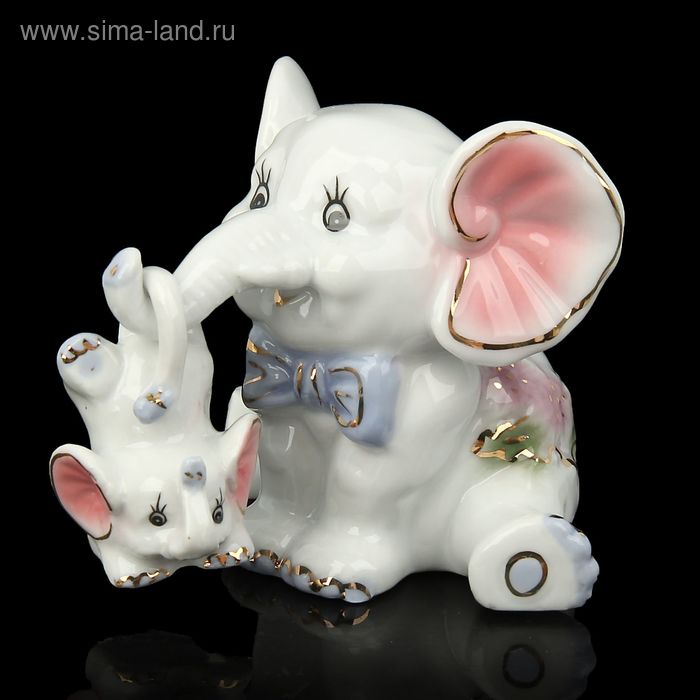 Сувенир керамика "Игривые слоники" набор 2 шт, 8,5x10x7 см - Фото 1