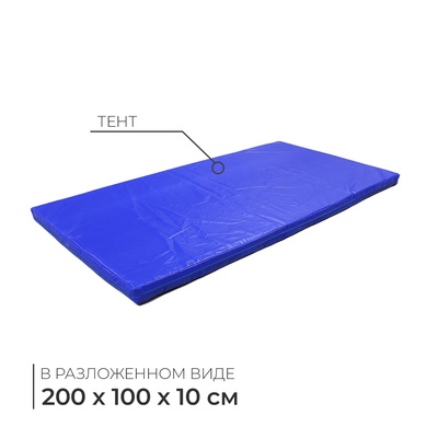 Мат, 200×100×10 см, цвет синий