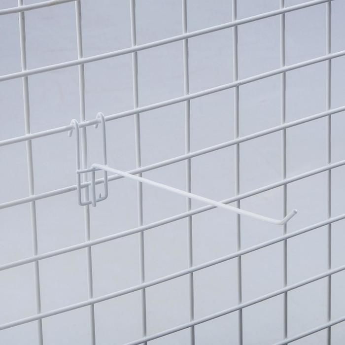 Крючок на сетку одинарный, цвет белый, d=3,5 мм, L=25 см - фото 1908250448