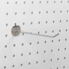 Крючок одинарный с круговой основой для металлической перфопанели, d=3мм, L=15мм, цвет хром - Фото 3