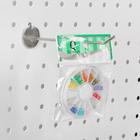 Крючок одинарный с круговой основой для металлической перфопанели, d=3мм, L=15мм, цвет хром - Фото 4