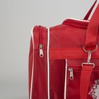 Сумка спортивная, 1 отдел, 3 наружных кармана, длинный ремень, цвет красный - Фото 4