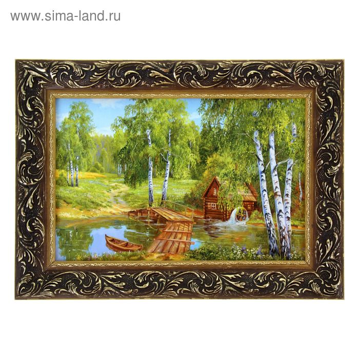 Картина "Мельница в лесу"  27*37 см - Фото 1