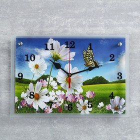 Часы-картина настенные, серия: Природа, "Бабочка", 25х35 см