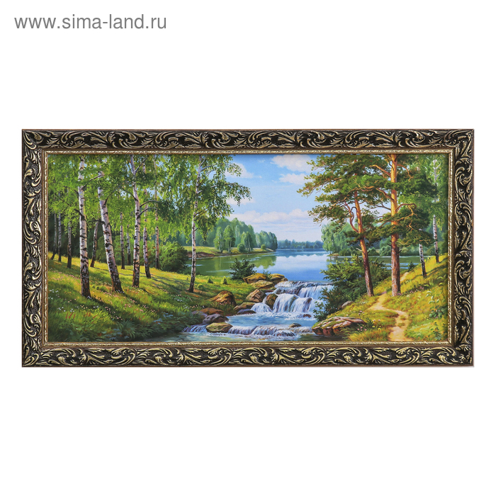Картина "Река  в лесу "  77х40см - Фото 1