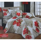 Постельное бельё Евро COTTON LIFE Creton AMORE 200х220 см, 220х240 см, 50х70 см, цвет красный, - Фото 1