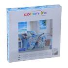 Постельное бельё Евро COTTON LIFE Creton PATCHWORK 200х220 см, 220х240 см, 70х70 см, цвет голубой - Фото 2