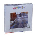 Постельное бельё Евро COTTON LIFE Creton PERSİA 200х220 см, 220х240 см, 70х70 см, цвет голубой - Фото 2