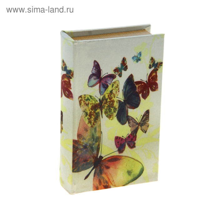 Шкатулка-книга дерево "Порхание бабочек" 21х13х5 см - Фото 1