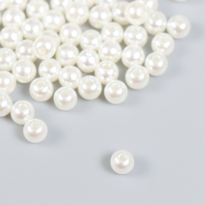 Бусины для творчества пластик «Жемчуг» (набор 100 шт.) 0.6×0.6 см