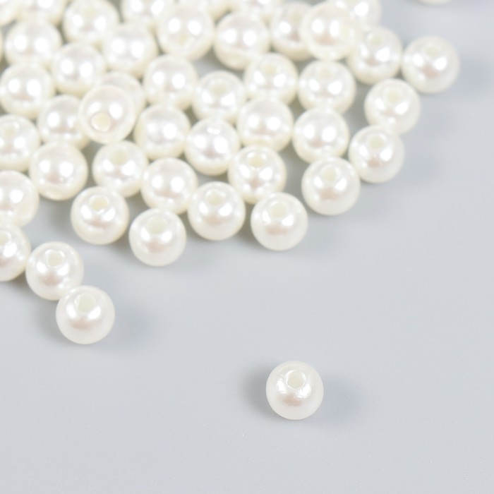 Бусины для творчества пластик «Жемчуг» (набор 100 шт.) 0.6×0.6 см - Фото 1
