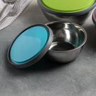 Набор контейнеров с крышками «Яркая сталь», 3 шт.: d=12 см, d=14 см, d=16 см, 800 мл, 600 мл, 400 мл, нержавеющая сталь, МИКС - Фото 2