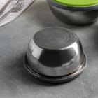 Набор контейнеров с крышками «Яркая сталь», 3 шт.: d=12 см, d=14 см, d=16 см, 800 мл, 600 мл, 400 мл, нержавеющая сталь, МИКС - Фото 3