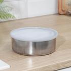 Набор мисок «Сталь», 5 шт.: d=18 см, 850 мл/d=16 см, 600 мл/d=14 см, 450 мл/d=12 см, 250 мл/d=10 см, 150 мл, с крышками, нержавеющая сталь, серебристый - Фото 5