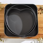 Набор форм для выпечки Доляна «Элин», 3 предмета: d=25/21/26 см, съёмное дно, антипригарное покрытие, цвет чёрный - Фото 3