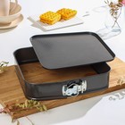 Набор форм для выпечки Доляна «Элин», 3 предмета: d=25/21/26 см, съёмное дно, антипригарное покрытие, цвет чёрный - Фото 4