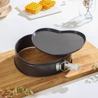 Набор форм для выпечки Доляна «Элин», 3 предмета: d=25/21/26 см, съёмное дно, антипригарное покрытие, цвет чёрный - Фото 5