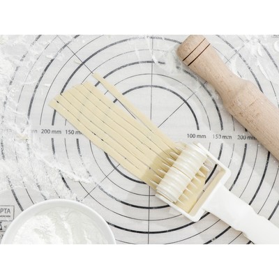 Валик для нарезки теста Доляна «Сетка», 20×7×4.5 см, белый