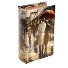 Ключница-книга дерево "Прогулка под дождём" 17х11х5 см - Фото 1