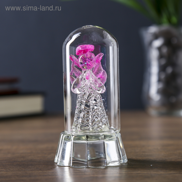 Сувенир стекло "Ангелок в ажурном платье" со светом, МИКС, 7,5х4 см - Фото 1