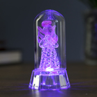 Сувенир стекло "Ангелок в ажурном платье" со светом, МИКС, 7,5х4 см - Фото 4