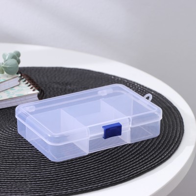 Органайзер для хранения, пластик, 5 отделений, 14.5×10×3.5 см, прозрачный