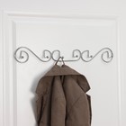 Вешалка настенная на 6 крючков Доляна «Меандр», 47×5×7 см, цвет хром - Фото 4