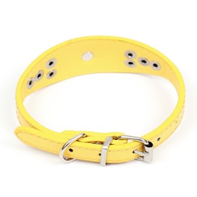 Ошейник-селедка со щенком, 29-32 х 2,5 см, искусственная кожа, желтый