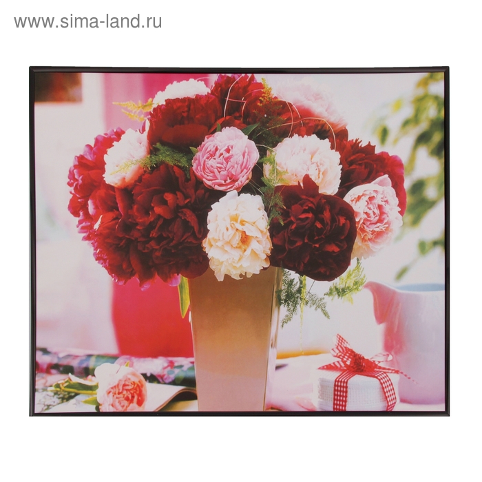 картина постер 55*40 см "Цветы с подарком" - Фото 1