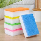 Губка меламиновая для удаления пятен, с абразивным слоем, 11×7×3 см, МИКС - Фото 1