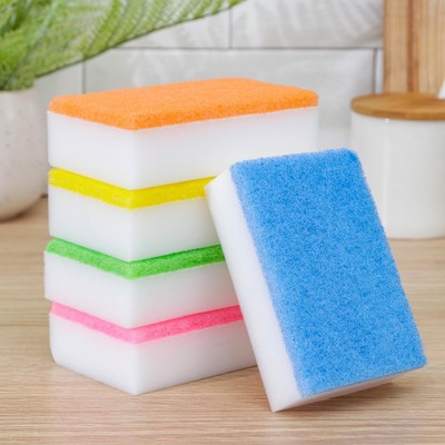 Губка меламиновая для удаления пятен, с абразивным слоем, 11×7×3 см, МИКС