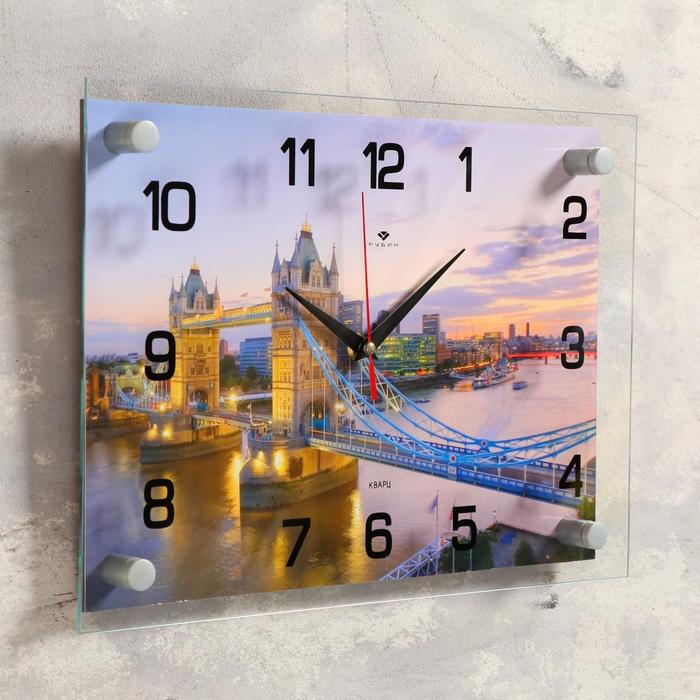 Часы-картина настенные, серия: Город, "Тауэрский мост вечером", плавный ход, 25 х 35 см - фото 1905344038