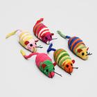 Мышь-погремушка махровая, 7 см, микс цветов - Фото 4