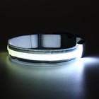 Ошейник с подсветкой Двойная полоса размер L, ОШ 45-52 х 2,5 см, 3 режима свечения белый - Фото 12