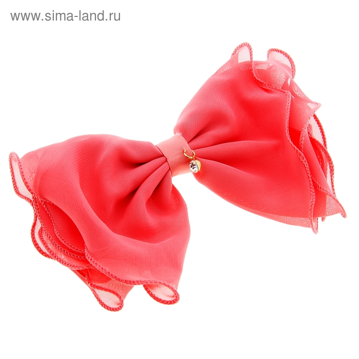 Заколка-автомат для волос 10 см "Бант" ткань волна микс - Фото 1
