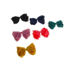 Заколка-автомат для волос 10 см "Бант" ткань волна микс - Фото 2