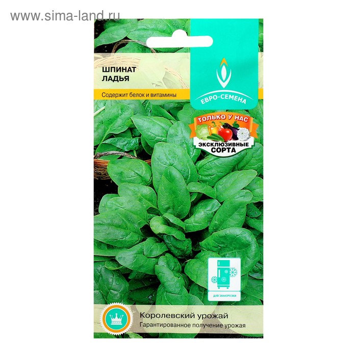 Семена Шпината «Ладья» раннеспелый, розетка листьев крупная, диетичный, 1 г - Фото 1