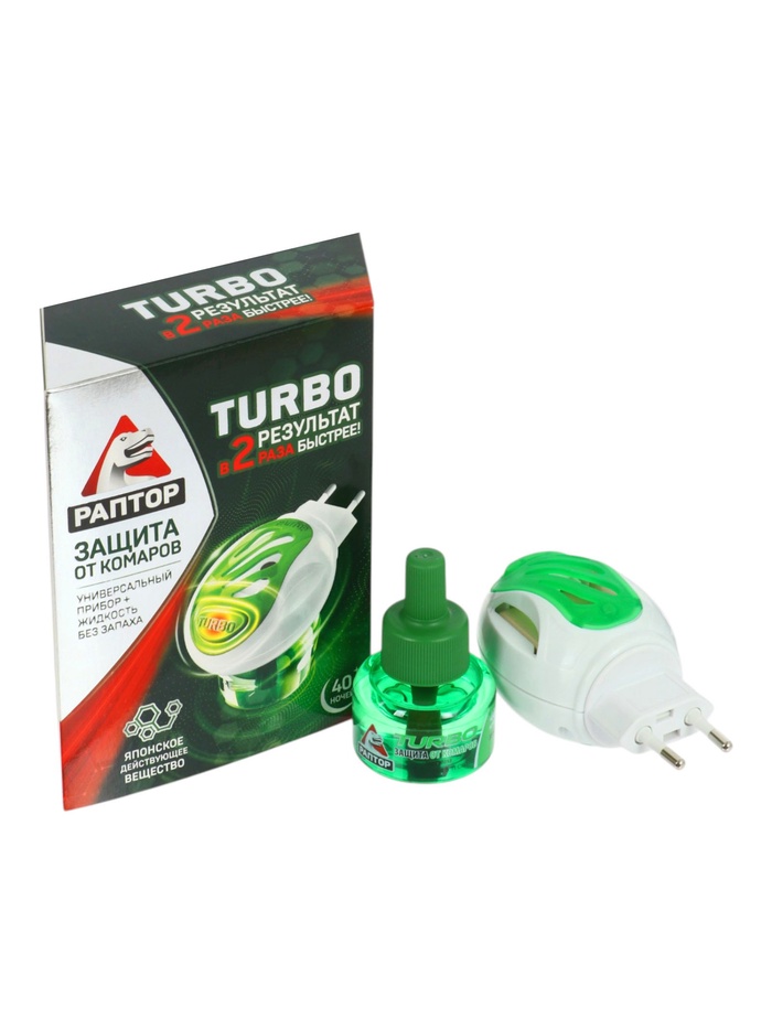 Комплект от комаров «Раптор» Turbo, фумигатор+жидкость, 40 ночей