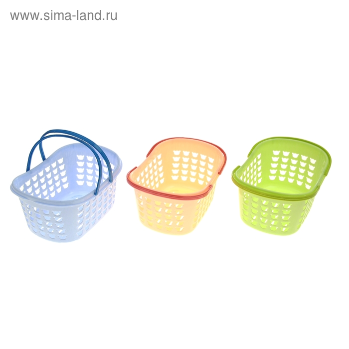 Корзина для хранения с ручками, 24х16х12 см, микс цвета - Фото 1