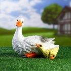 Садовая фигура из полистоуна «Утка с утёнком», 20×15×23 см - Фото 5