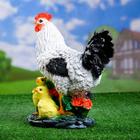 Садовая фигура "Курица с цыплятами" 17х25х33см - фото 9720693