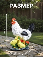 Садовая фигура из полистоуна «Курица с цыплятами», 33×17×25 см - Фото 2