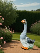 Садовая фигура из полистоуна «Гусь с длинной шеей», 46×27×16 см - Фото 3