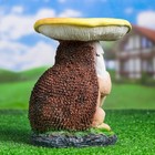 Садовая фигура-поилка "Серый ёж под грибом" Хорошие сувениры из полистоуна, 23 см, средняя - Фото 7