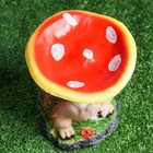 Садовая фигура-поилка "Серый ёж под грибом" Хорошие сувениры из полистоуна, 23 см, средняя - фото 9803665
