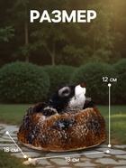 Садовая фигура из полистоуна «Крот из норки», 18×18×12 см - Фото 2