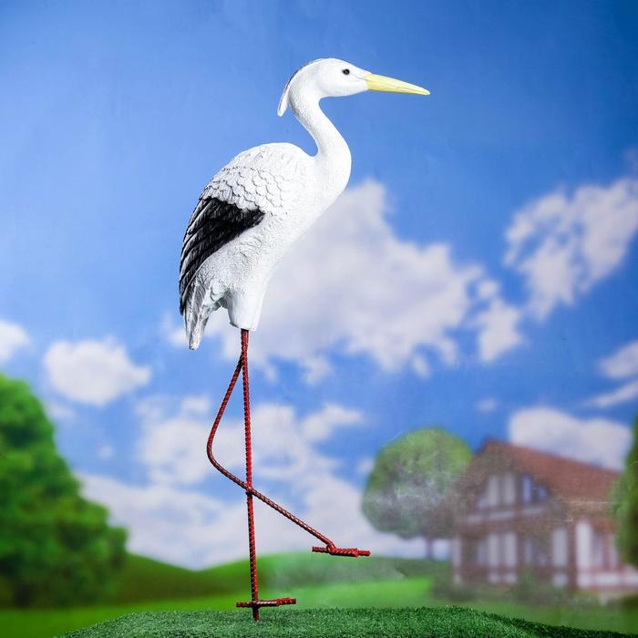 Садовая фигура из полистоуна «Цапля», 13×12×41 см - Фото 1