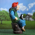 Садовая фигура из полистоуна «Баба Яга на ступе с кошкой», 74×36×40 см, МИКС - Фото 12