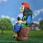 Садовая фигура из полистоуна «Баба Яга на ступе с кошкой», 74×36×40 см, МИКС - Фото 7